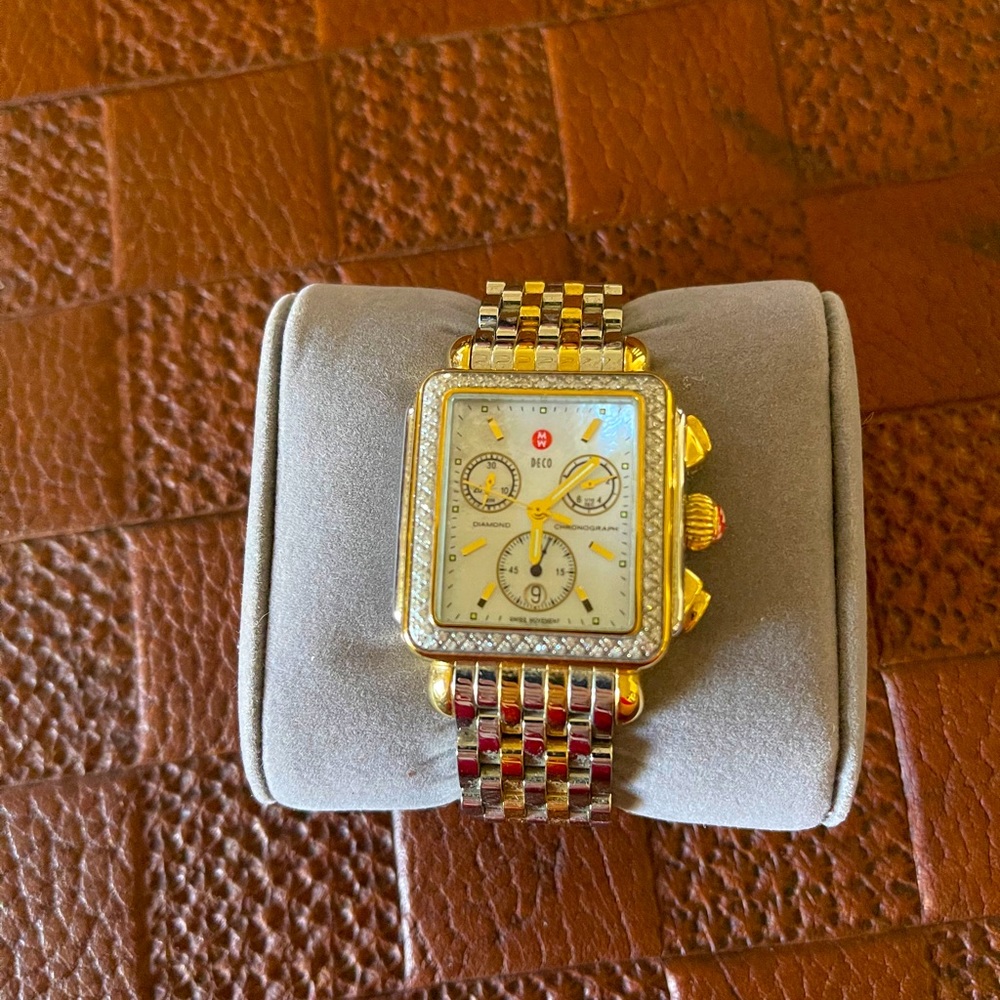 Michele Deco Diamond Chronograph Watch